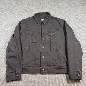 Lee Jacket Men's L Extreme Motion Black Denim Trucker Stretch Cotton Casual